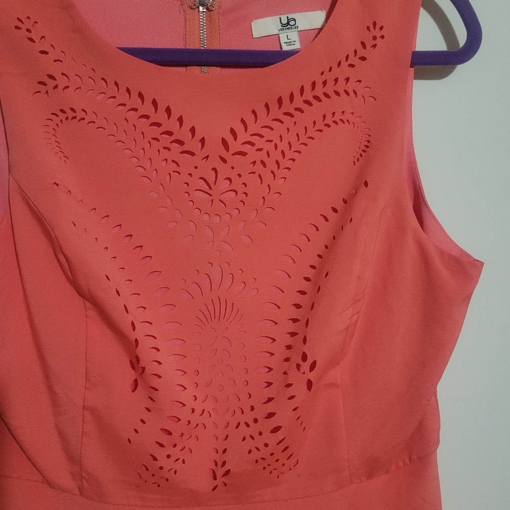 YA Los Angeles, coral A-line dress, size L